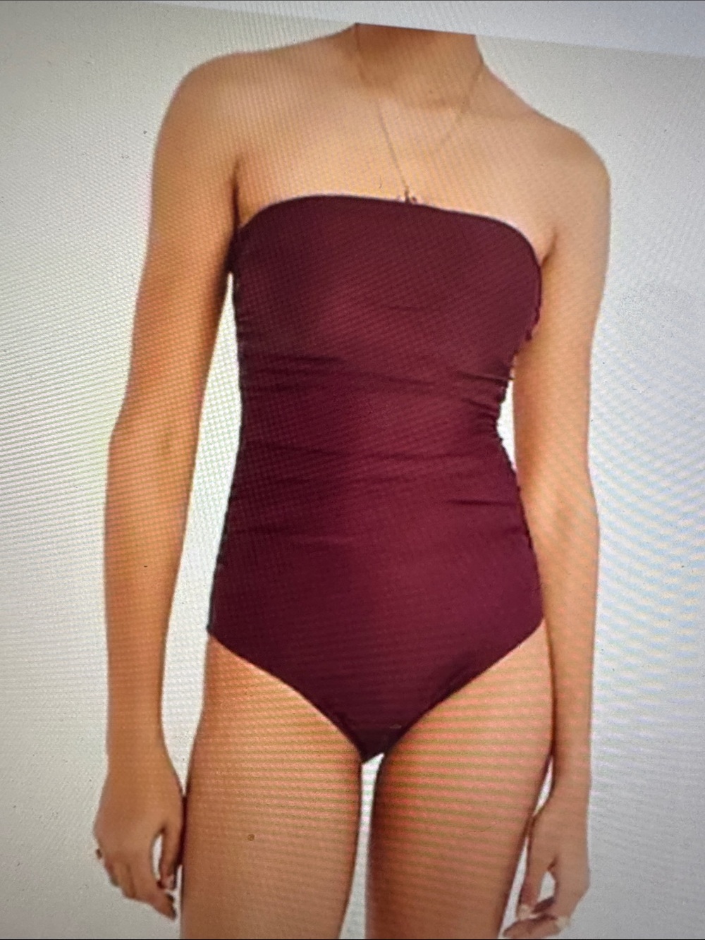 NWT J.Crew Gemma Ruched Bandeau One-Piece Swimsuit Womens 20 Maroon Simple Beach